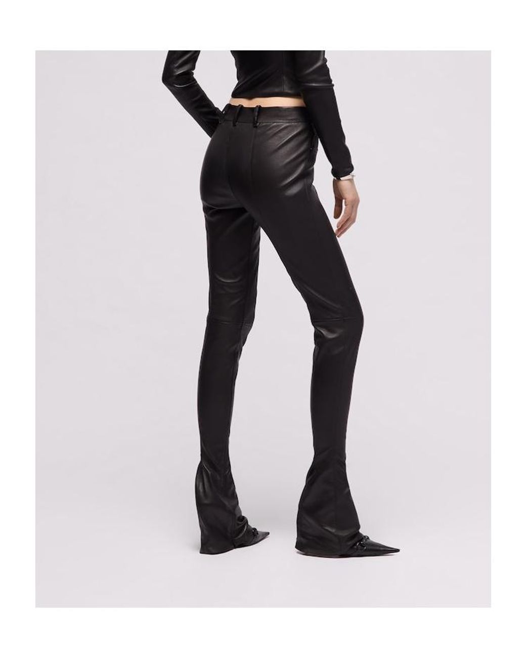 Gucci Gray Lightweight Stretch Leather Pants