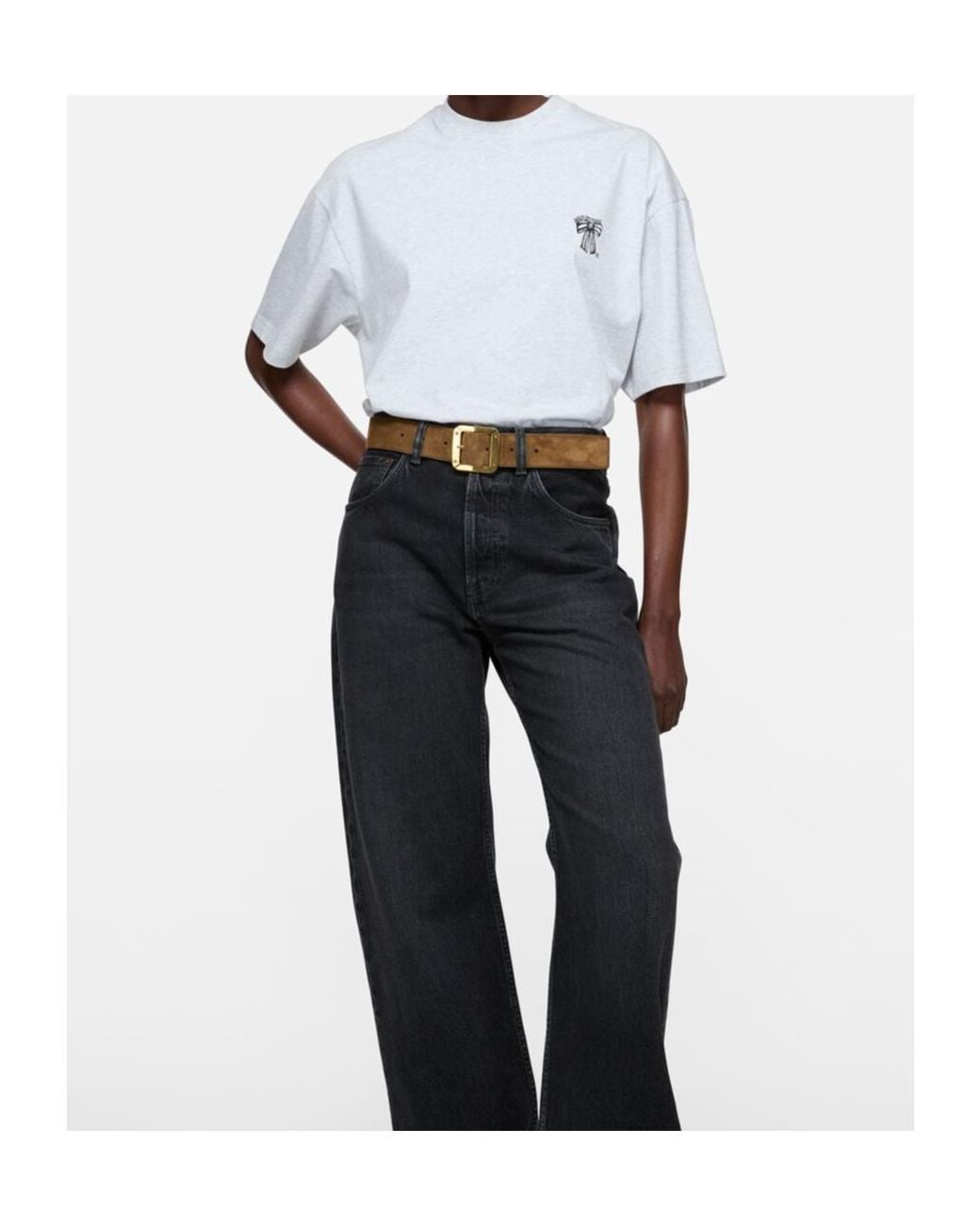 Acne White Logo-Print T-Shirt for men