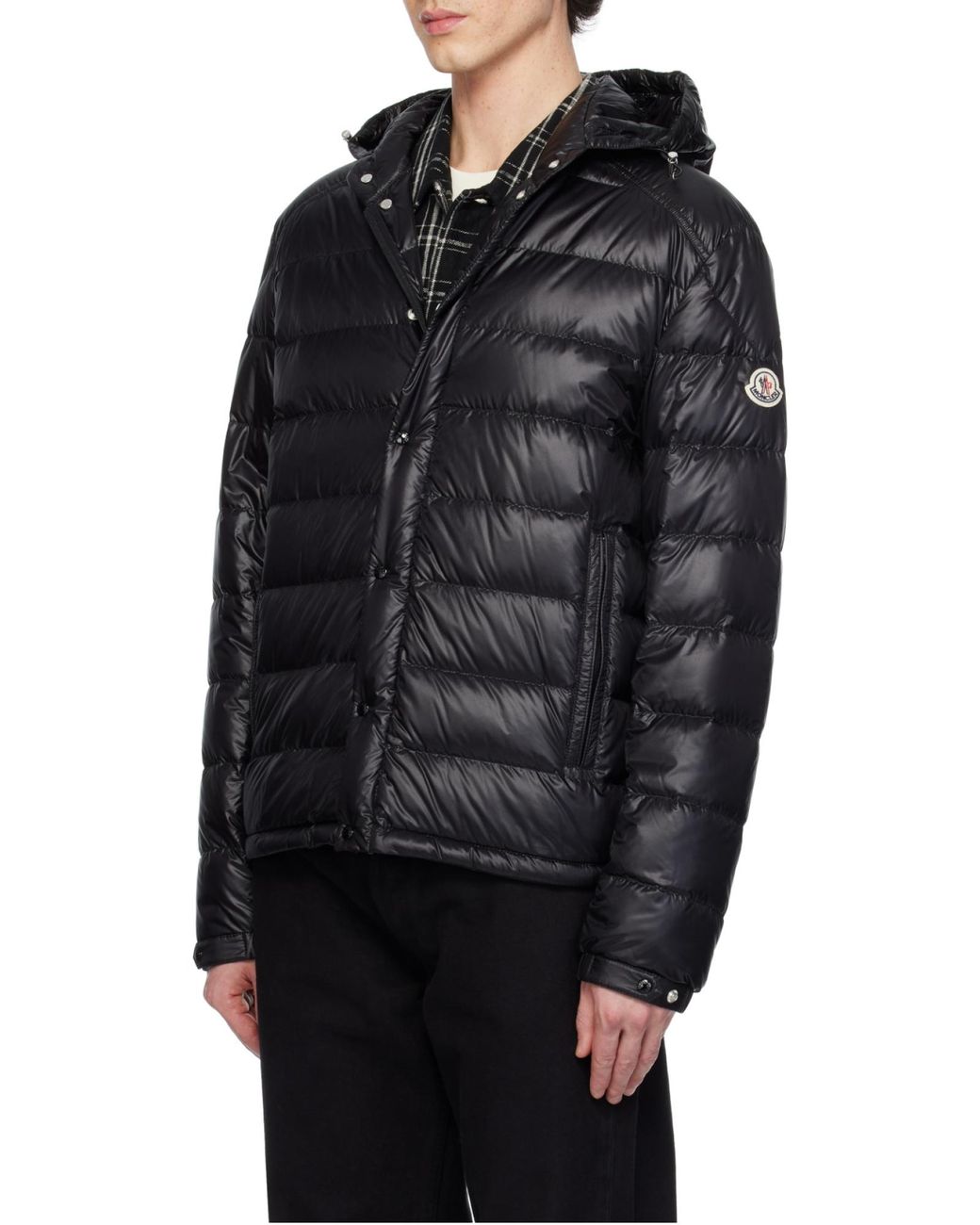 Moncler Black Gliere Logo Patch Padded Jacket for men