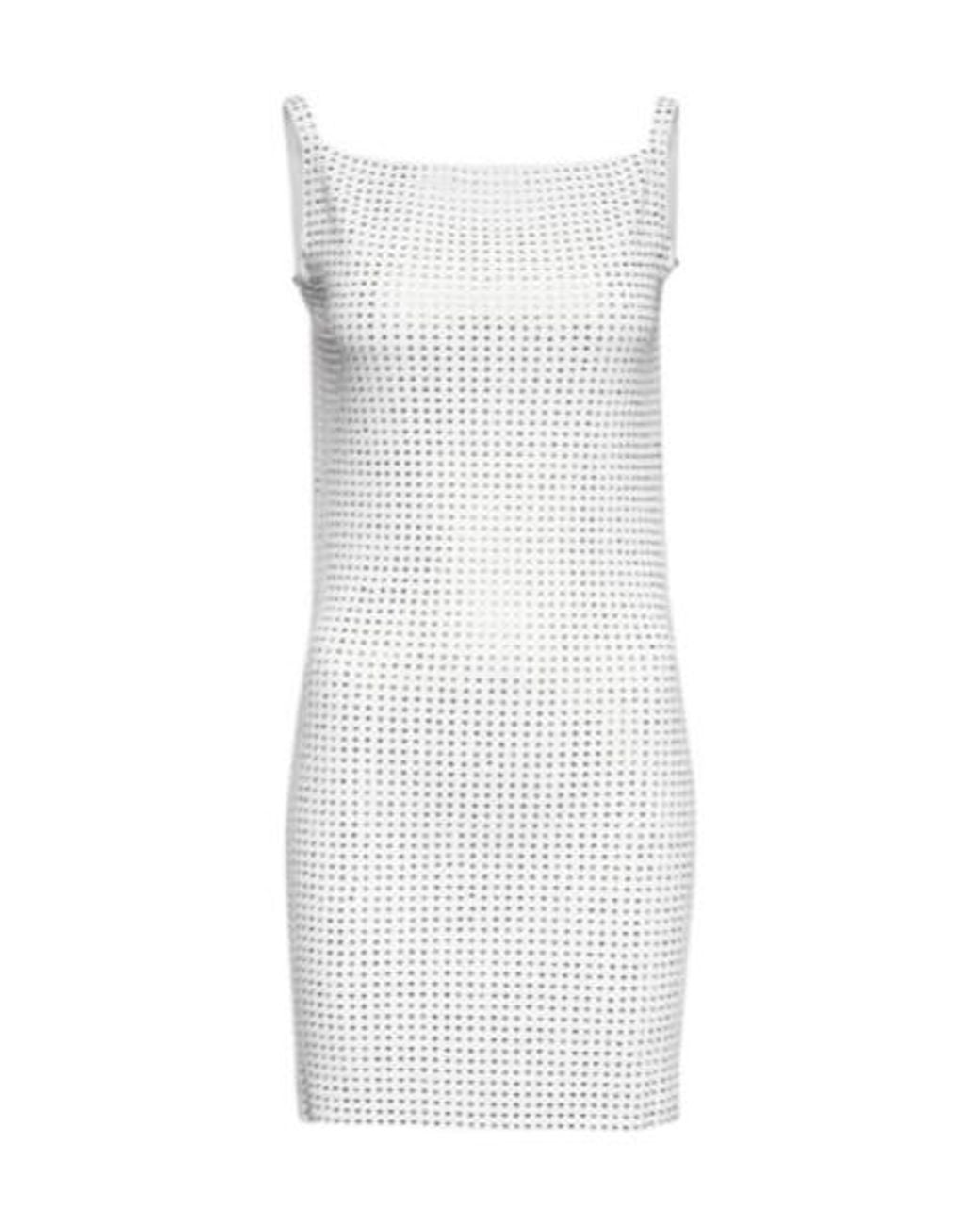 AYA MUSE White Pelina Crystal-Embellished Minidress