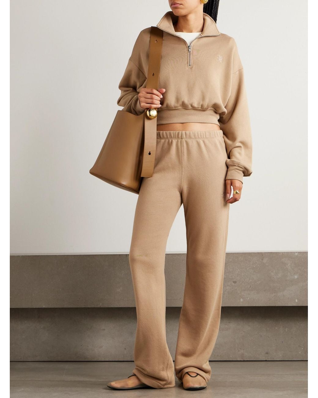 ÉTERNE Natural Modal-Blend Jersey Sweatpants