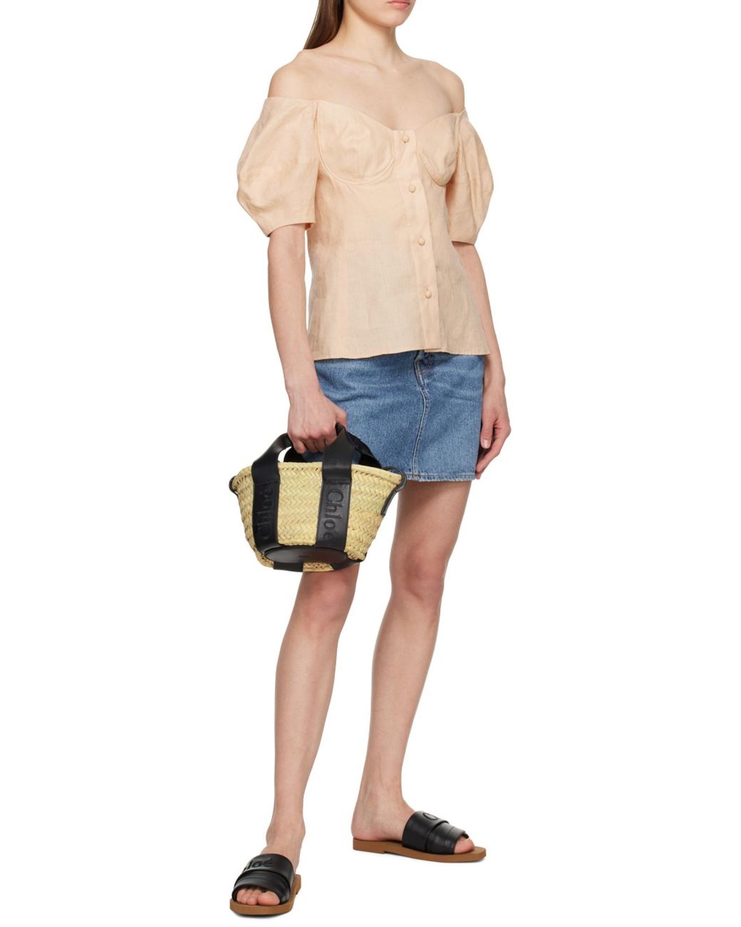 Chloé Black Chloé Sense Open Top Small Basket Bag