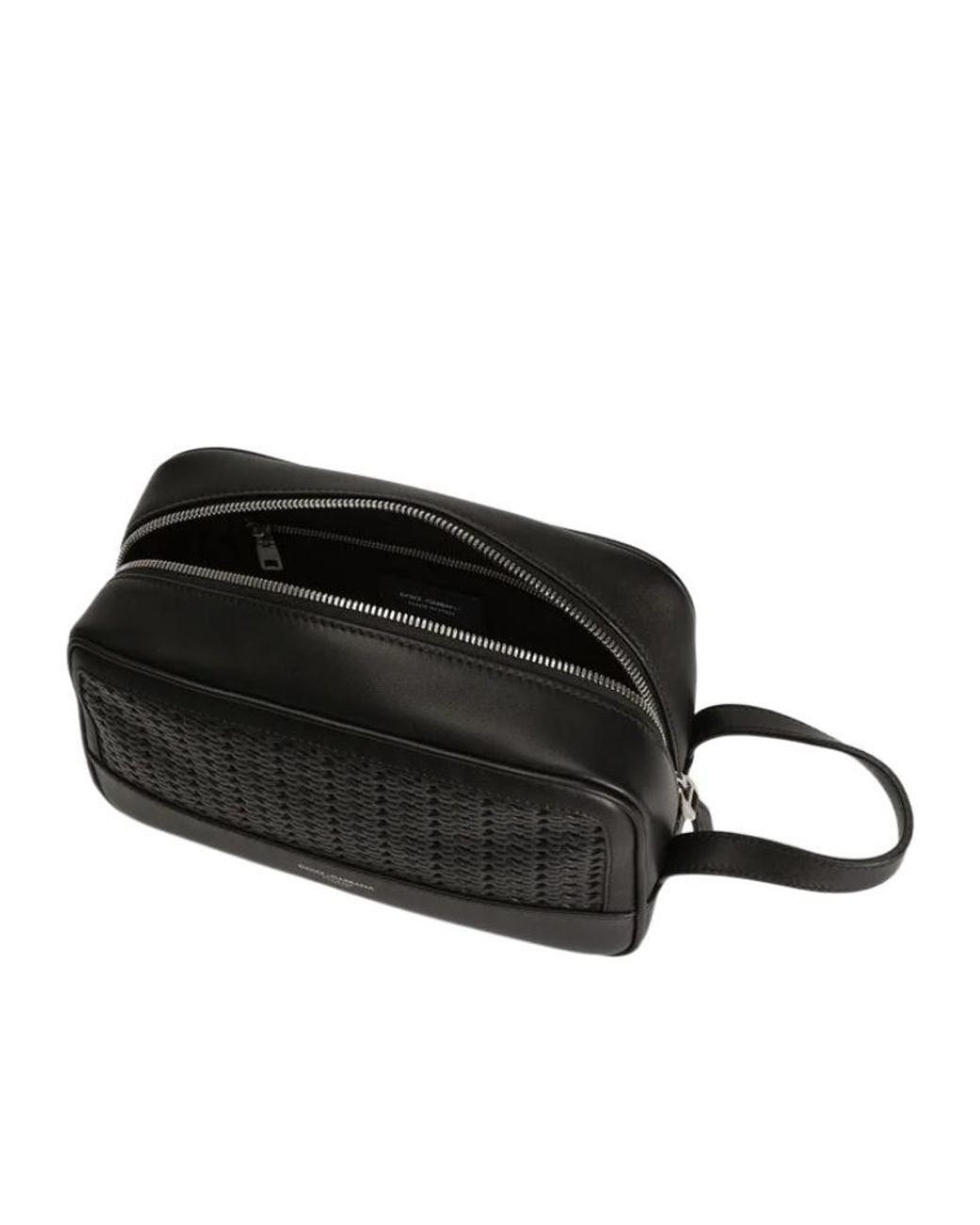 Dolce & Gabbana Black Woven Beauty Case for men