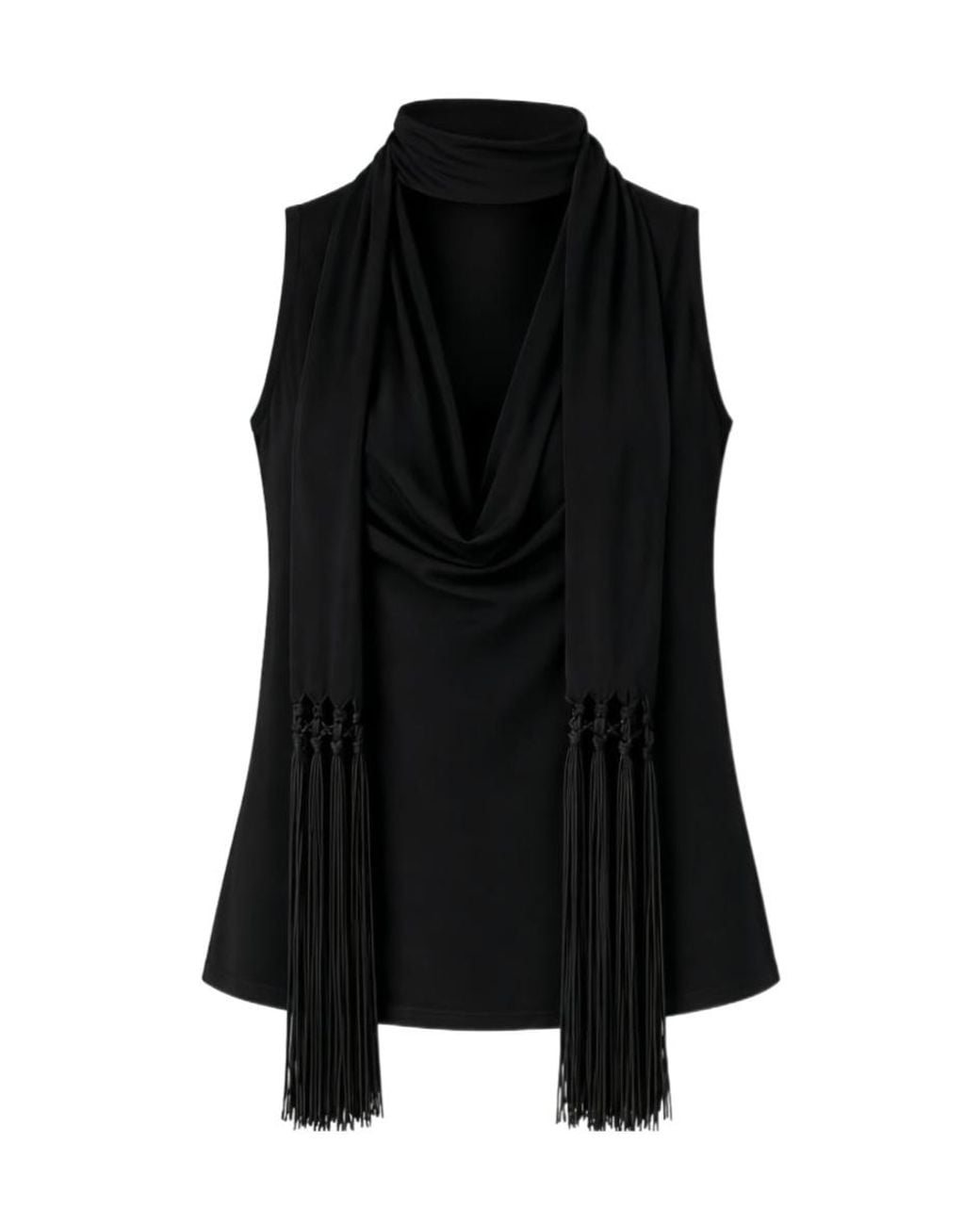 Liu Jo Black Scarf Neckline Top