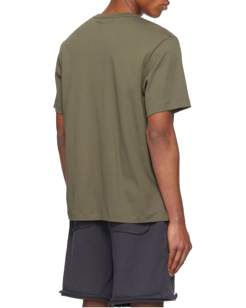 Helmut Lang Brown Embroidered-Logo T-Shirt for men
