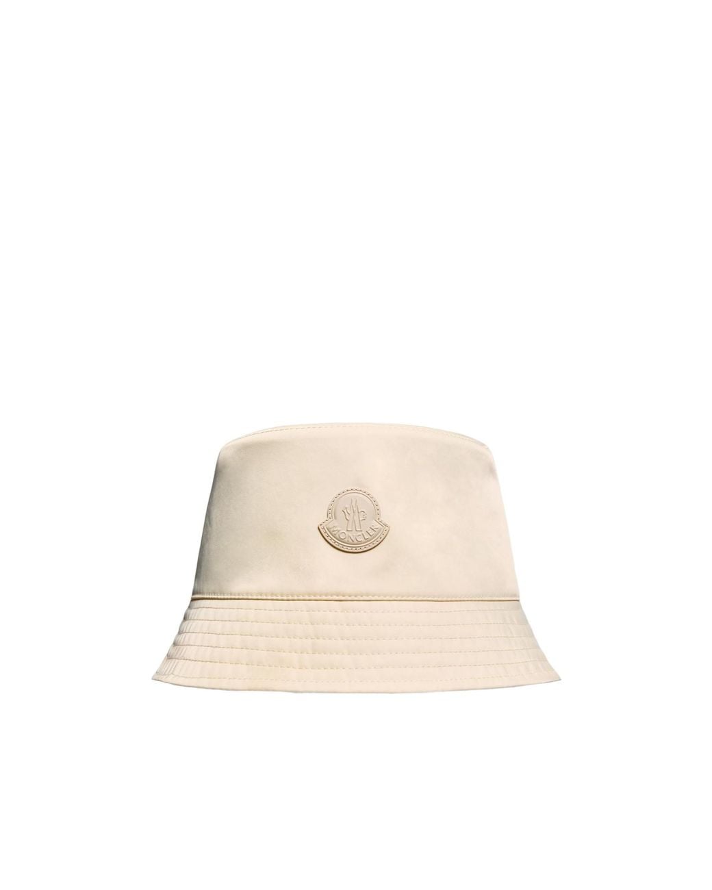 Moncler Natural Leather Logo Gabardine Bucket Hat