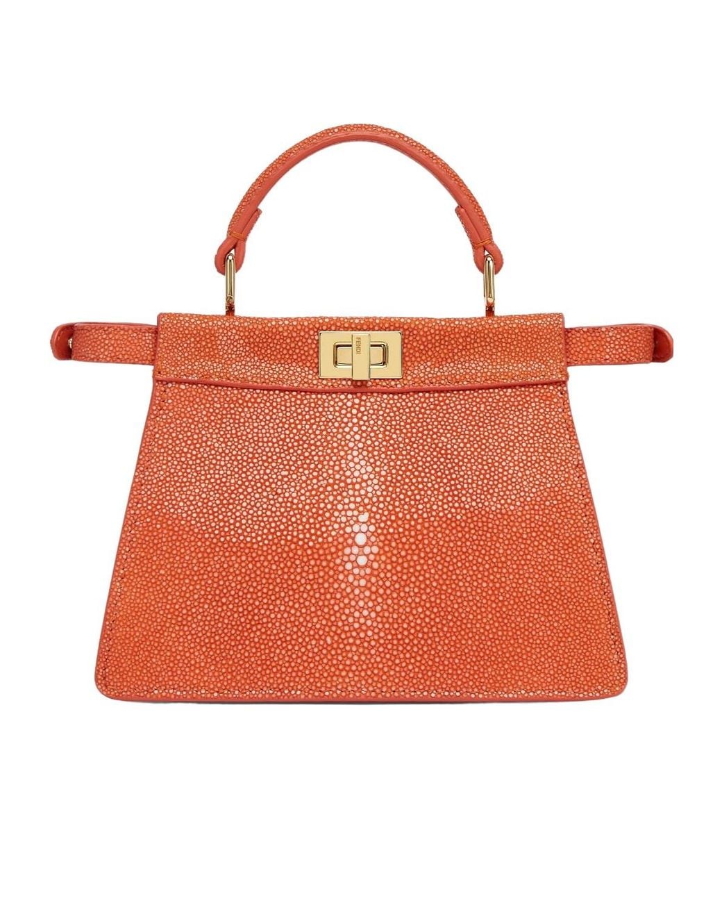 Fendi Orange Stingray Leather Bag