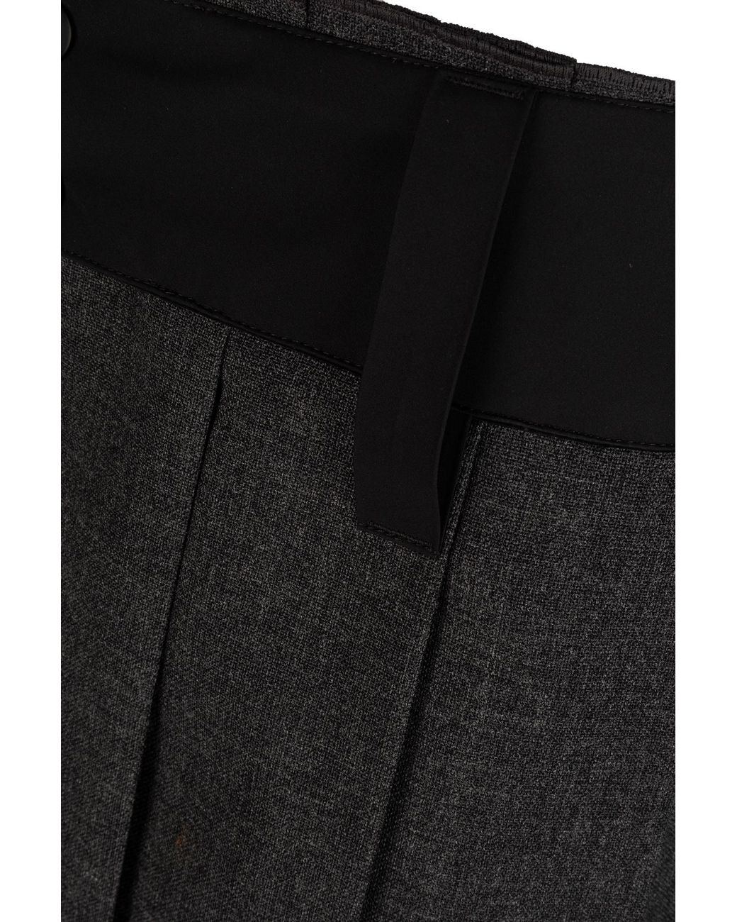 Prada Black Pleated Hopsack And Technical Fabric Skirt