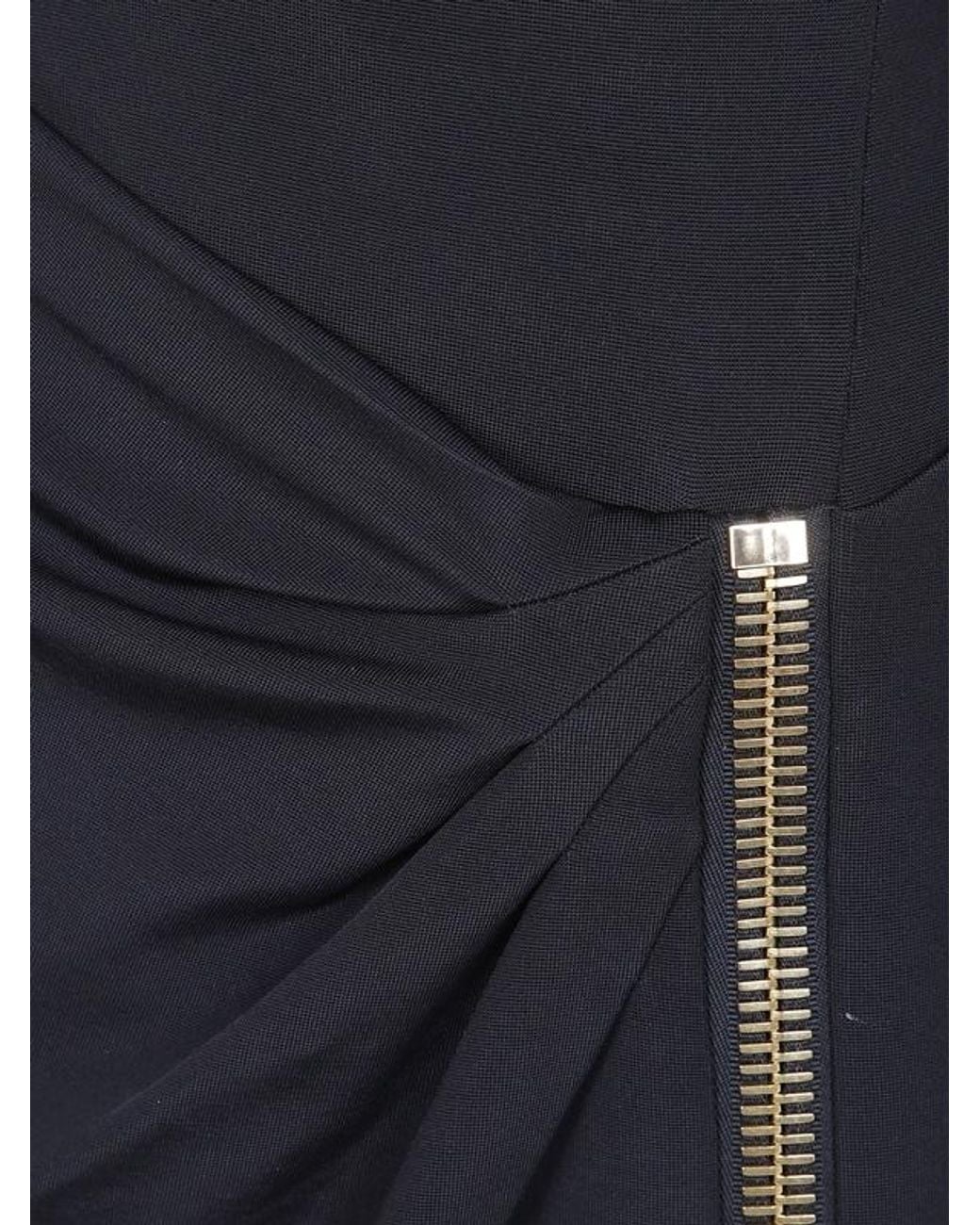 Balmain Black Zip Slit Dress