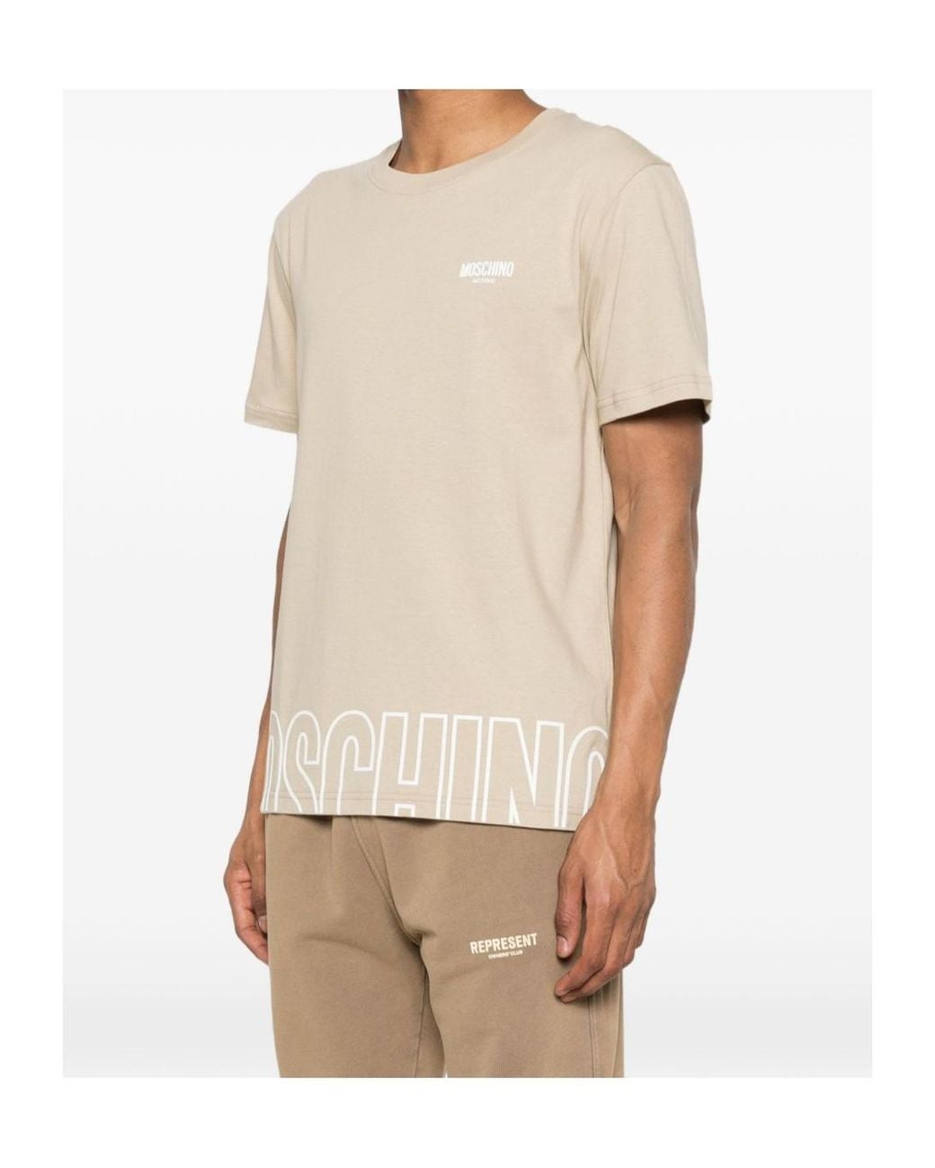 Moschino White Logo Lettering T-Shirt for men