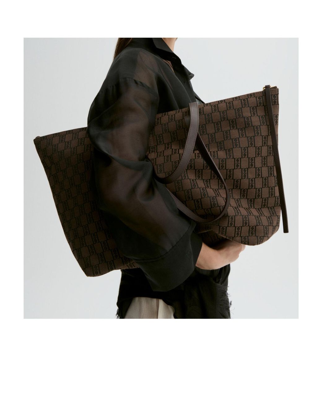 By Malene Birger Brown Carva Monogram Tote Bag