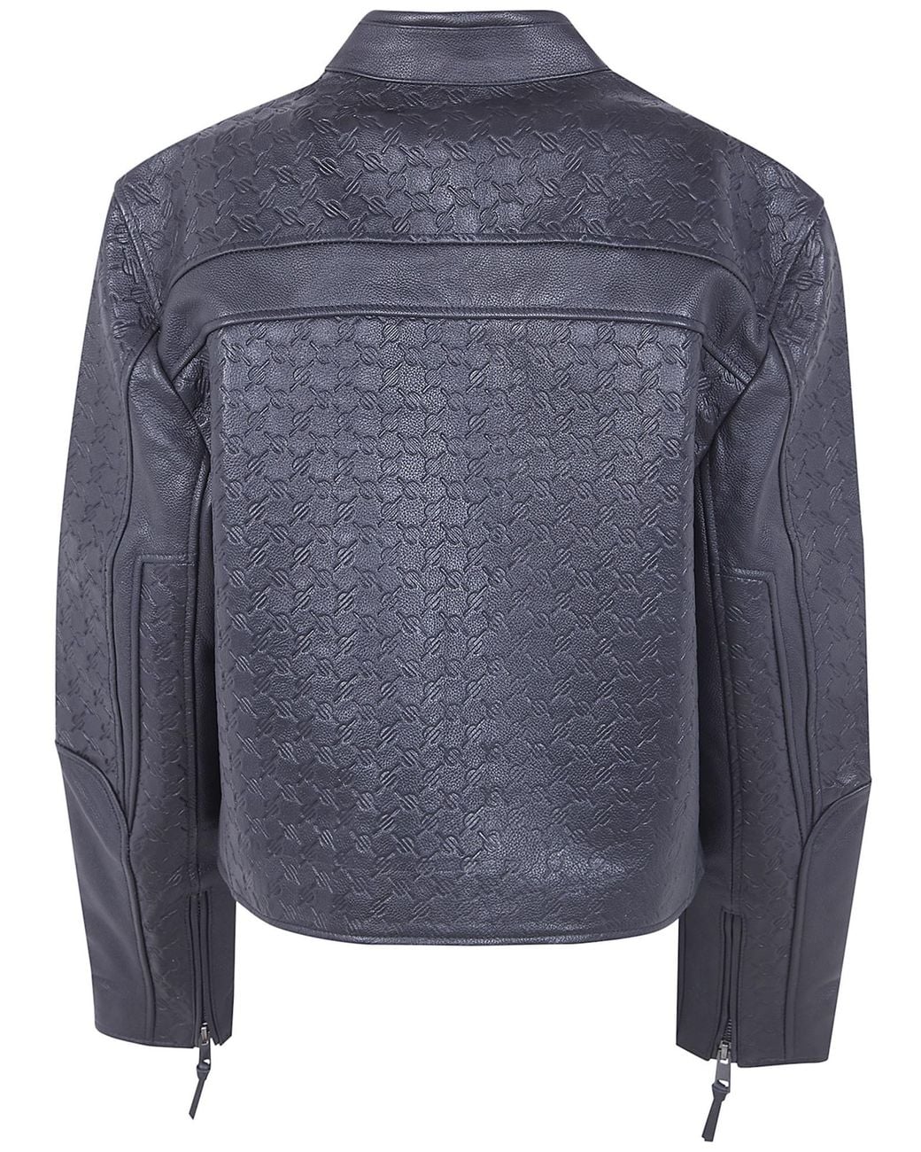 Daily Paper Blue Patterned Leather Jacket for men