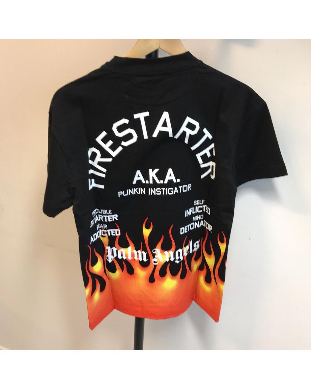 Palm Angels Black Flame T-Shirt for men