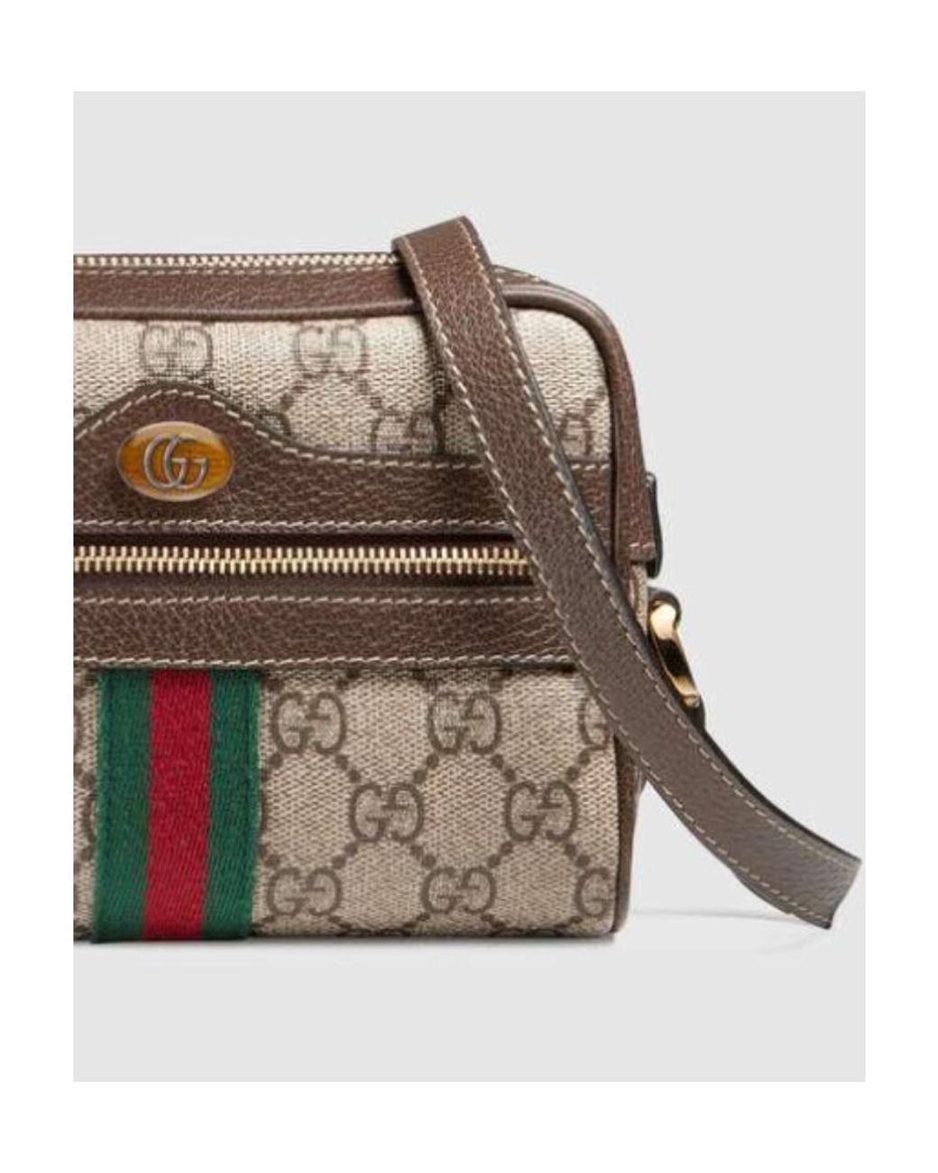 Gucci Brown Ophidia Gg Supreme Mini Bag