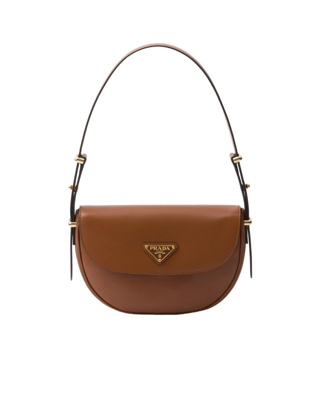 Prada Brown Triangle-Logo Small Shoulder Bag