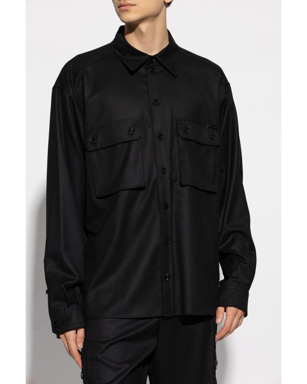 Dolce & Gabbana Black Wool Shirt for men