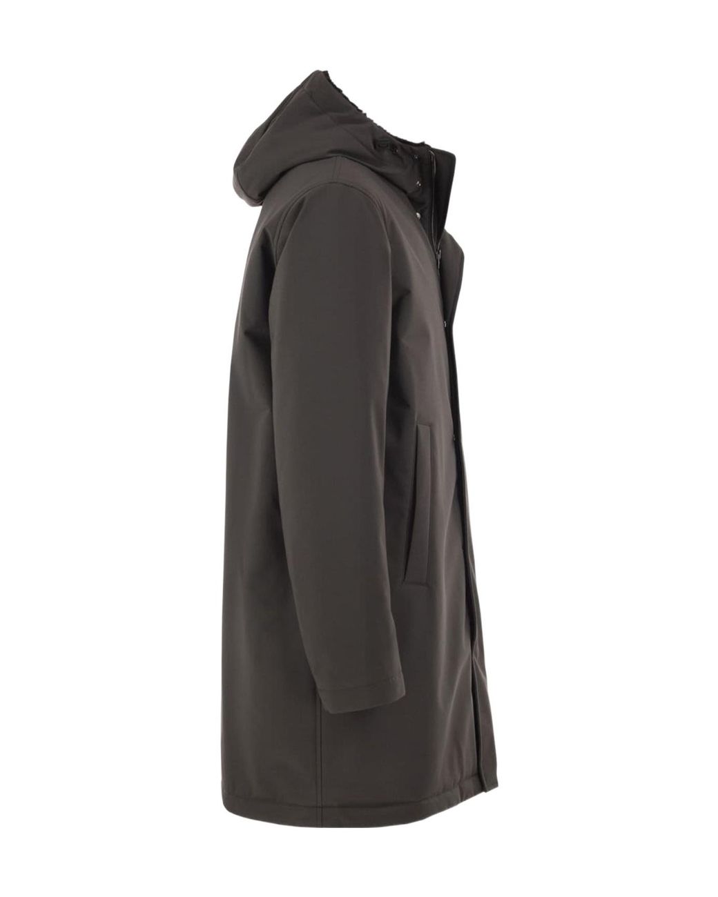 Herno Blue Hooded Concealed-Fasten Parka for men