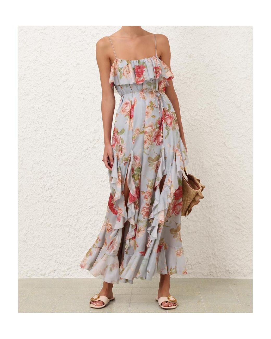 Zimmermann White Roselight Frill Maxi Dress