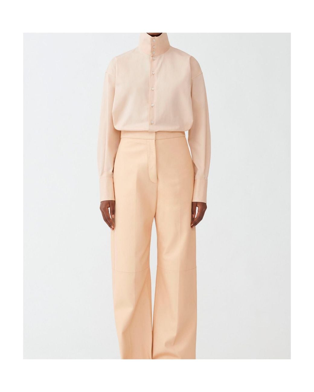 Fabiana Filippi Natural High-Necked Long-Sleeved Shirt