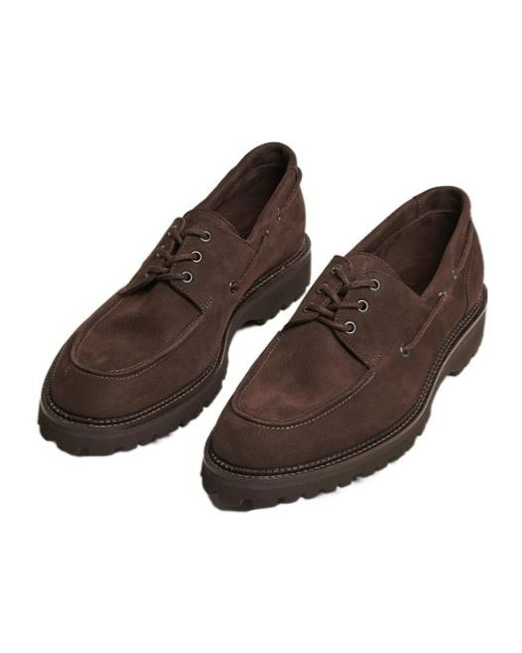 John Lobb Brown Lace-Up Boat Shoes for men