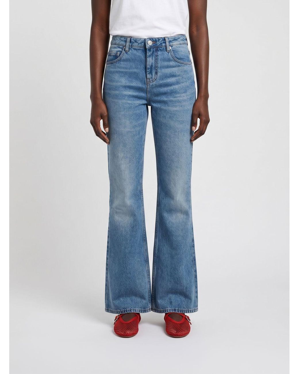 AMI Blue Ami Logo Patch Jeans