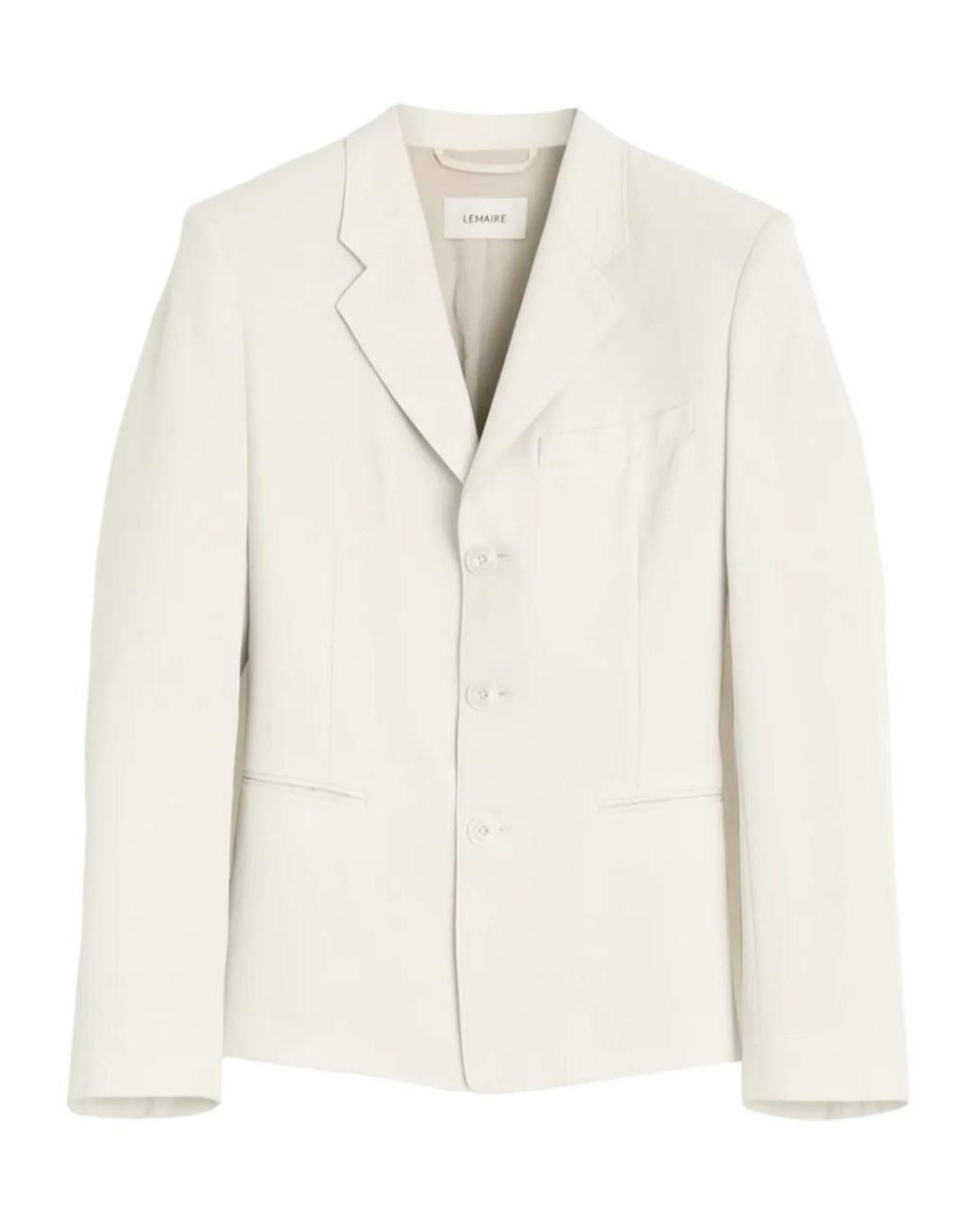 Lemaire White Single-Breasted Tailored Blazer
