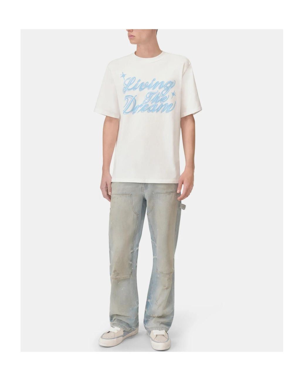 Amiri Gray Distressed Lightweight Carpenter Jeans for men