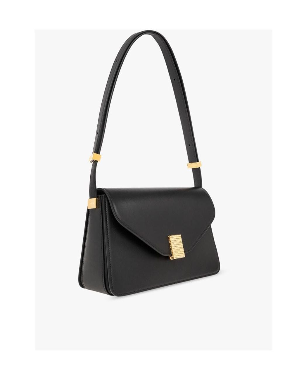 Lanvin Black Concerto Pm Foldover Top Shoulder Bag