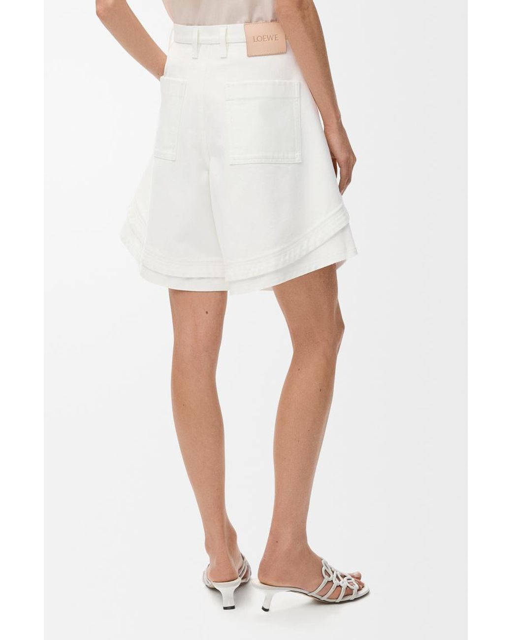Loewe White Paulas Ibiza Denim Shorts