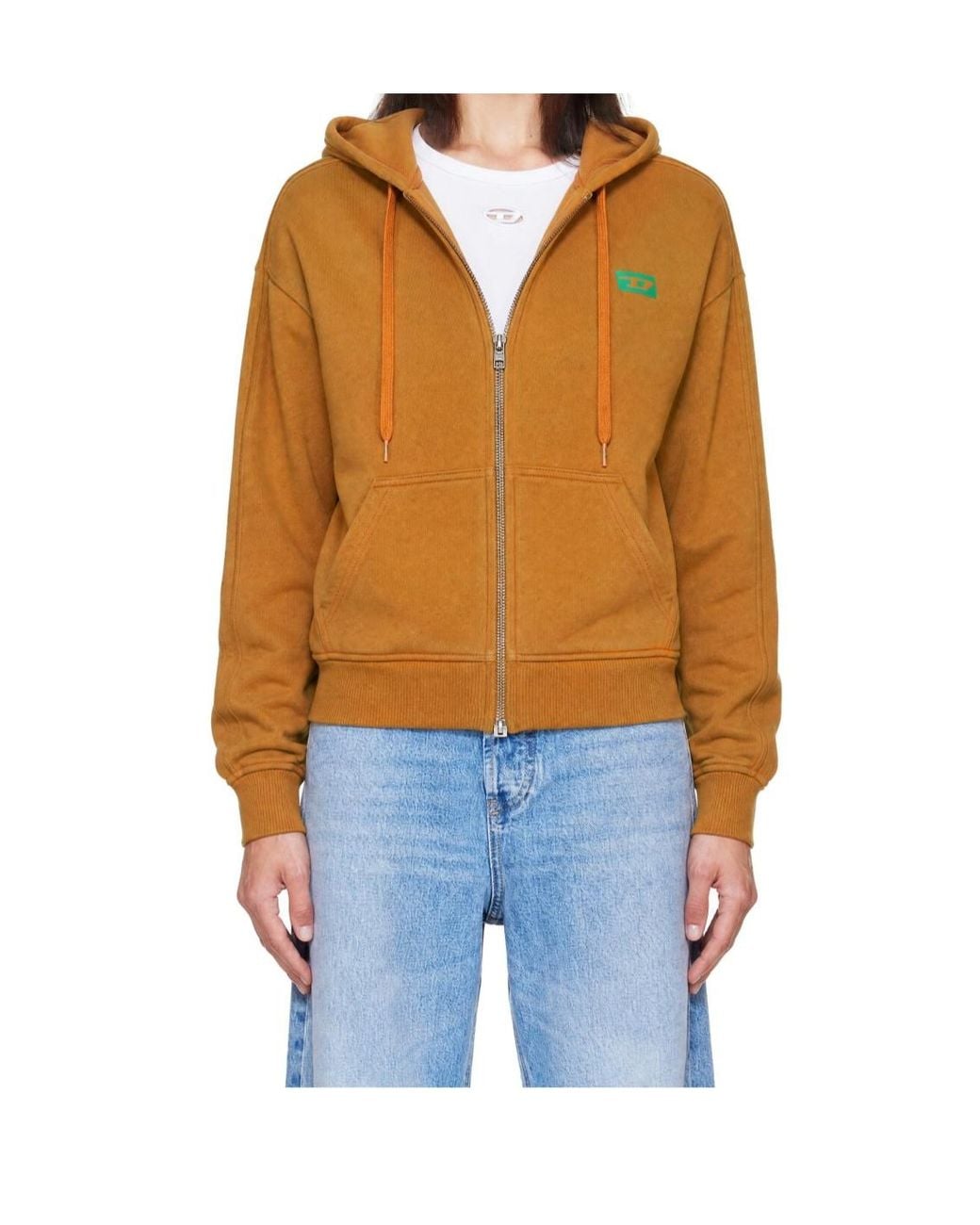 DIESEL Blue Faded-Effect Zip-Up Hoodie