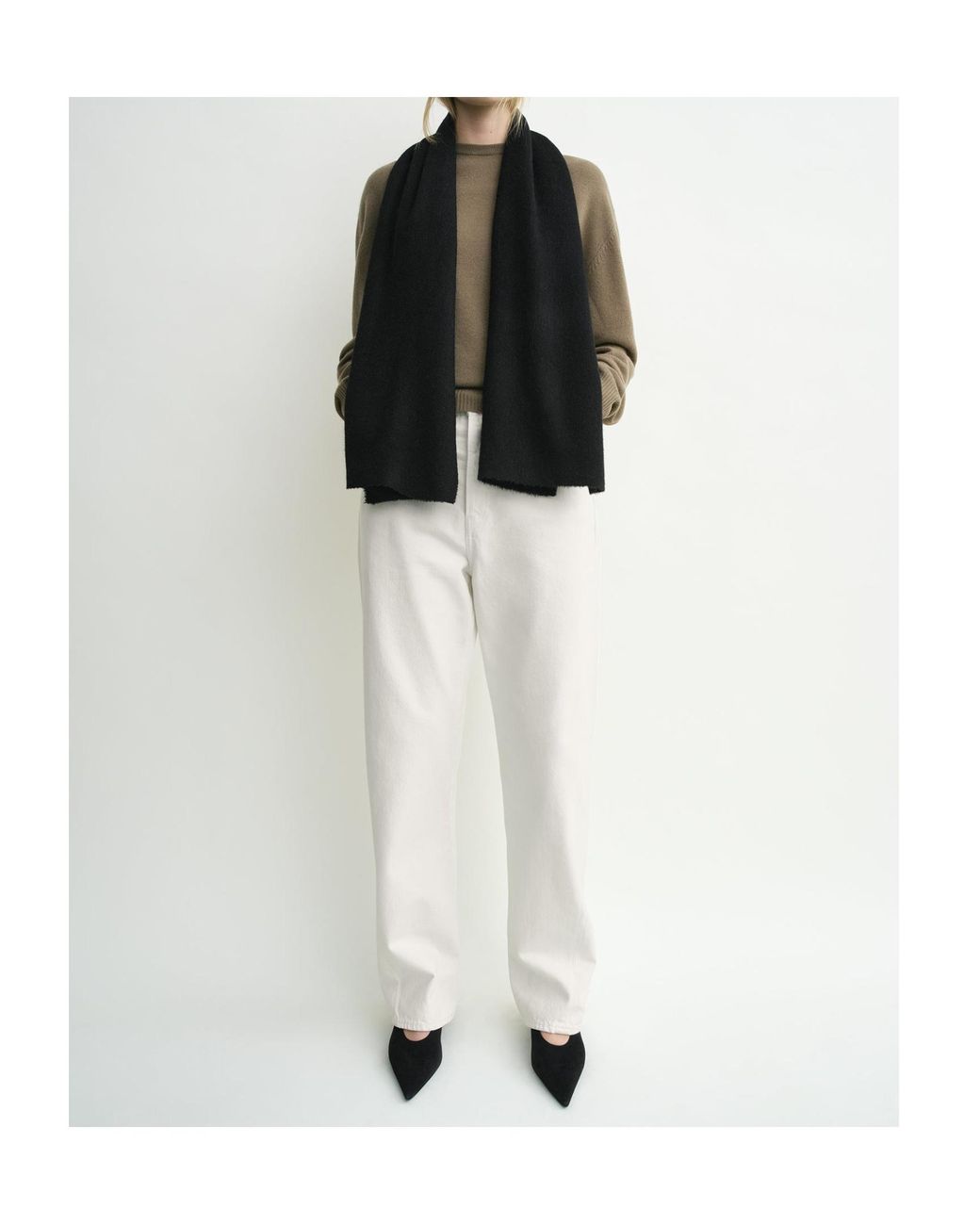 Totême Black Classic Winter Scarf