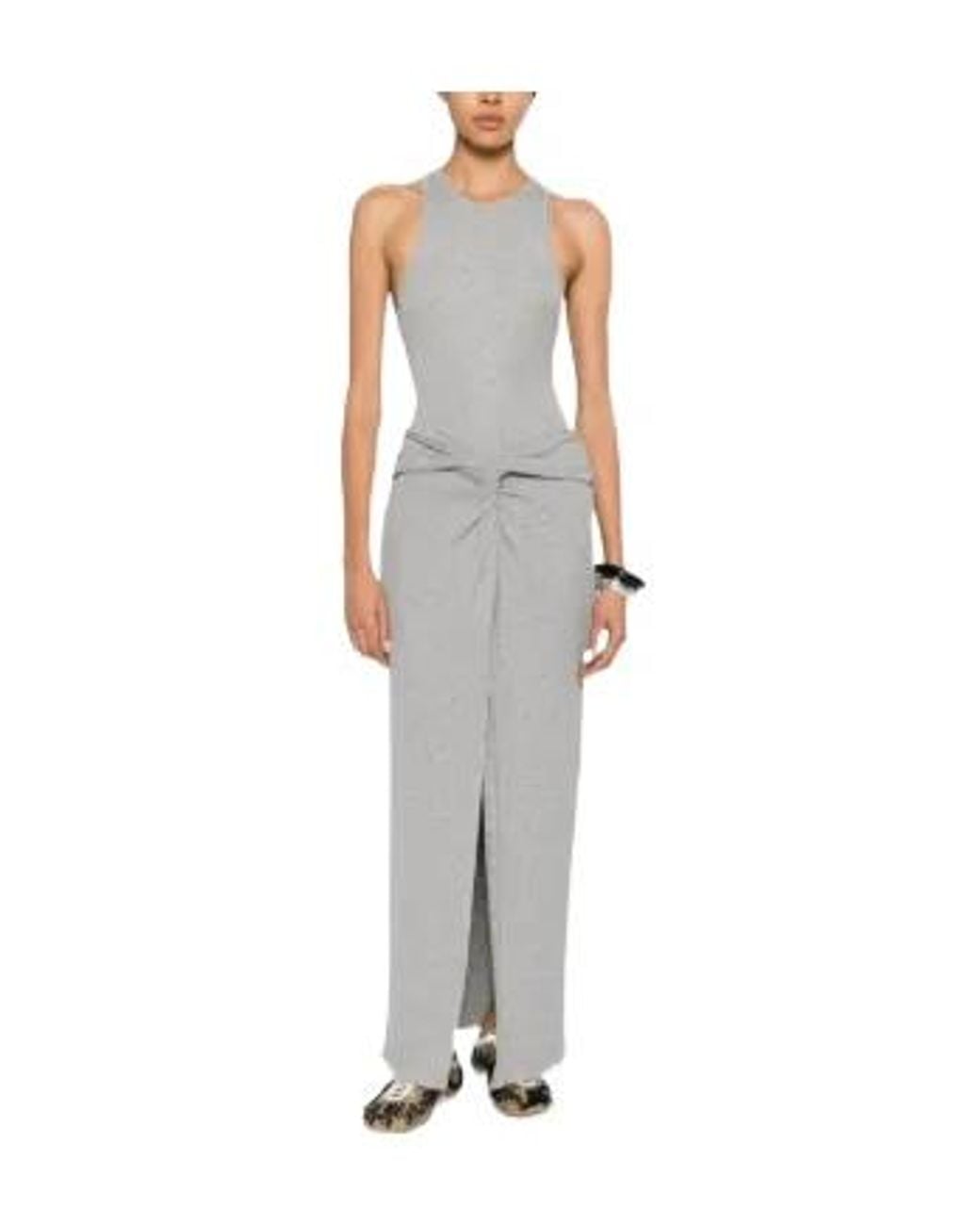 Nanushka Gray Carlene Twisted-Front Maxi Skirt