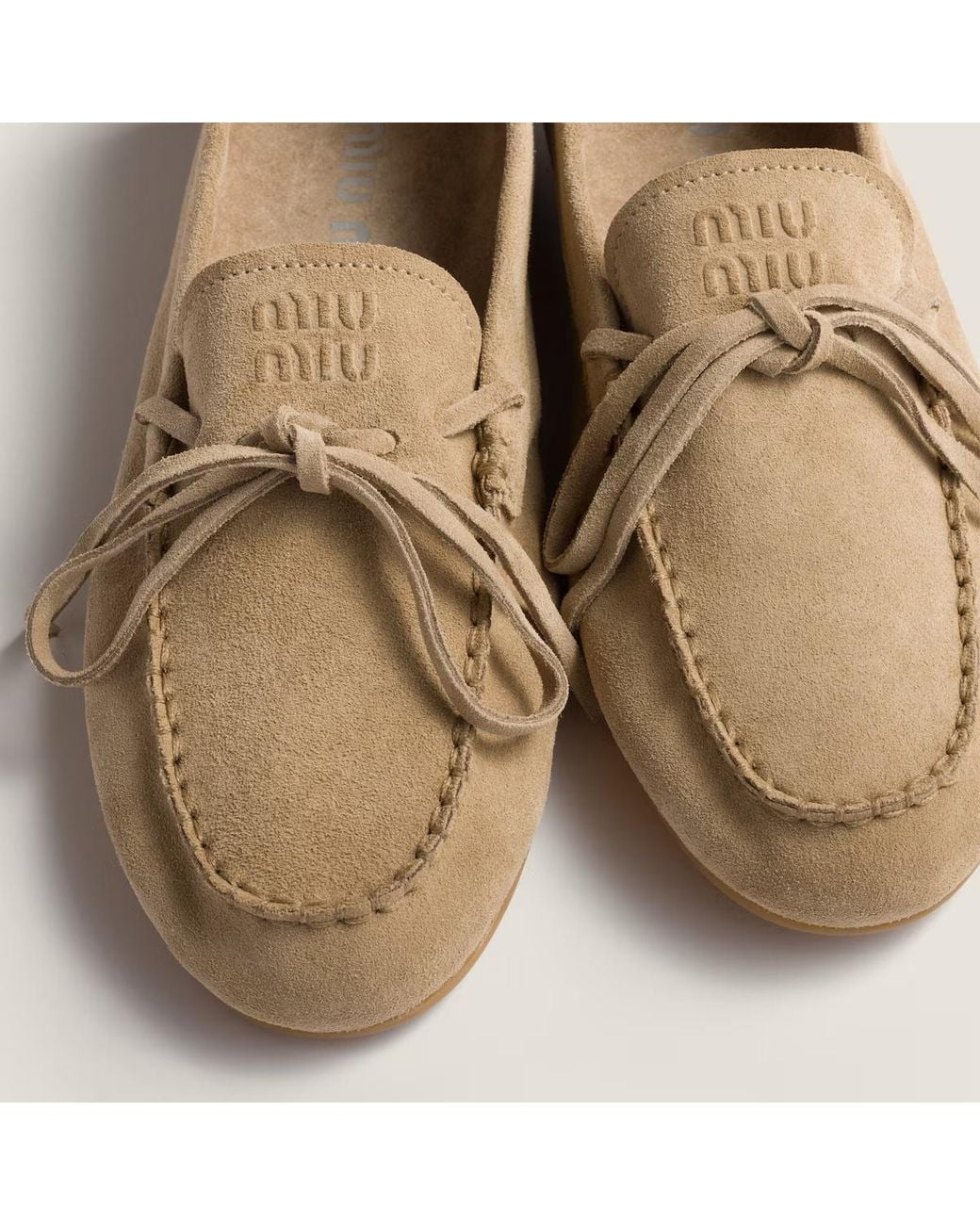 Miu Miu Brown Bow-Detailed Loafers