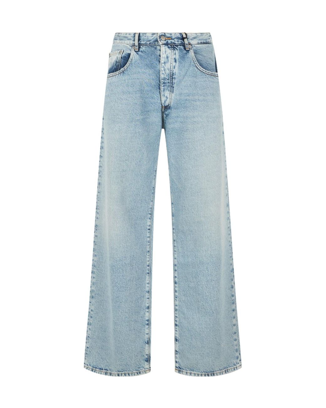 ICON DENIM Blue Wide-Leg Low-Rise Jeans for men