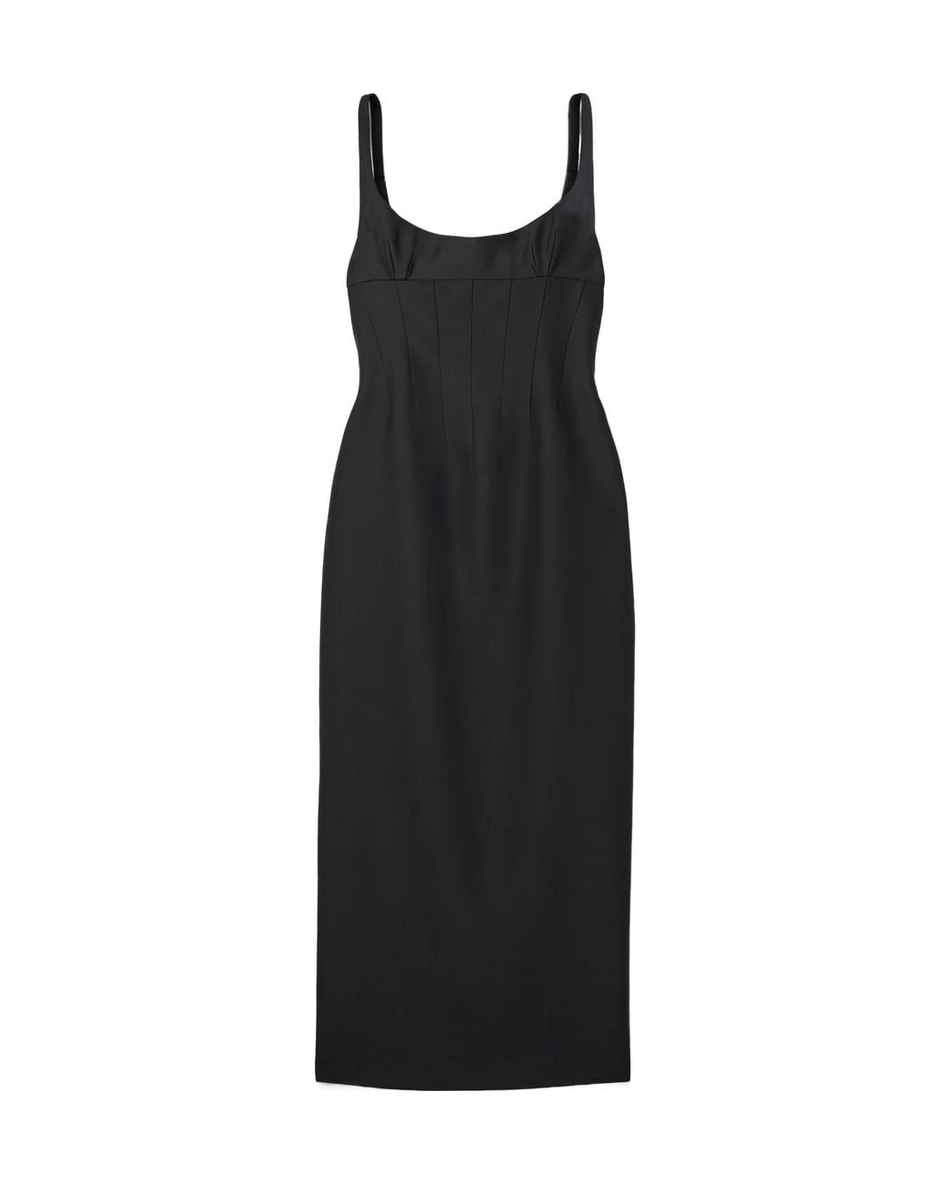 Khaite Black Lotte Wool And Silk-Blend Midi Dress