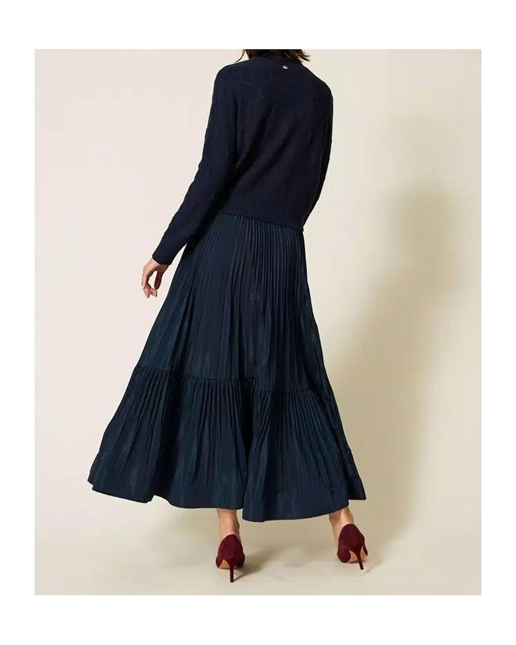 Twinset Blue Pleated Skirt