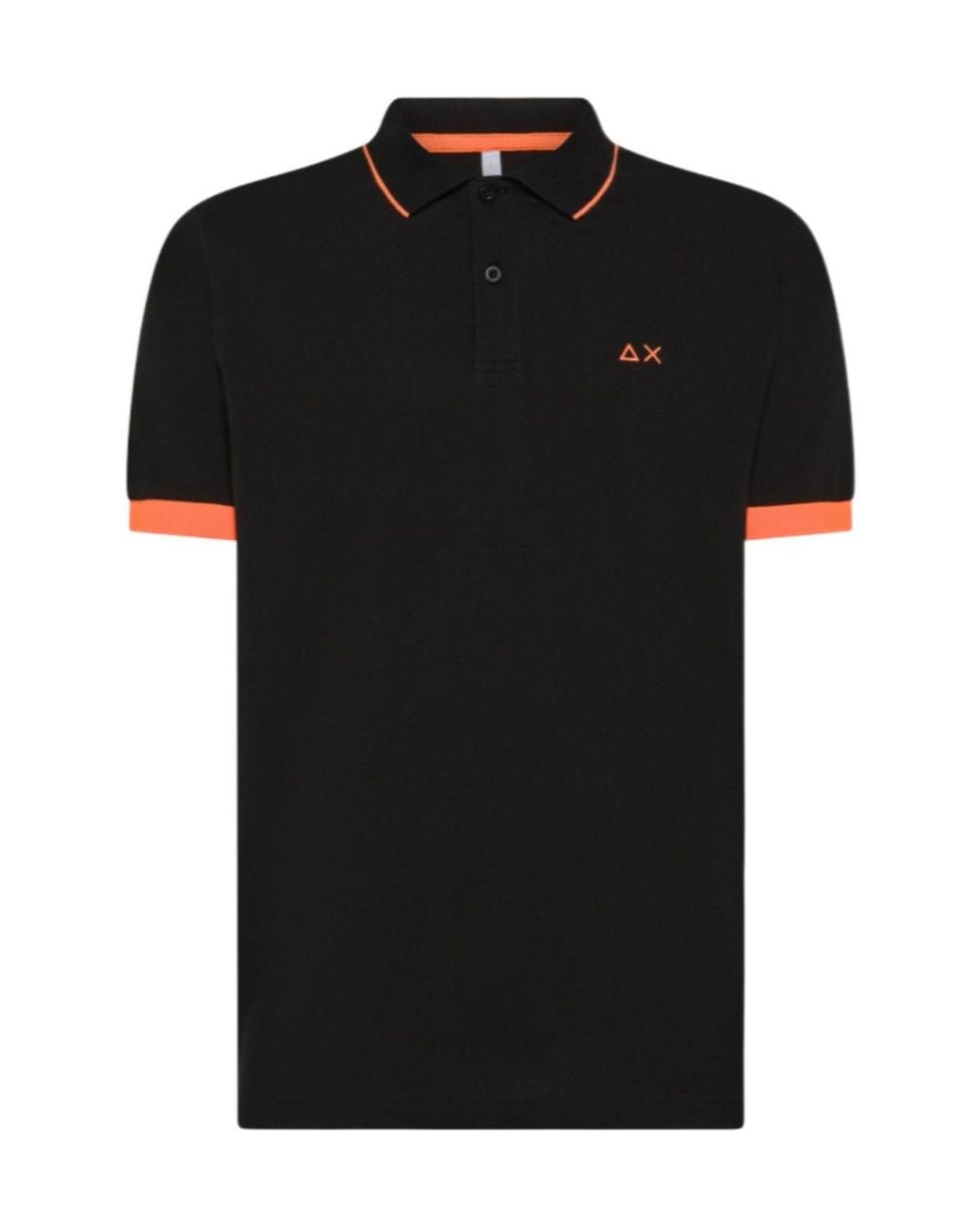 Sun 68 Black Stripe Fluo Trim Polo Shirt for men