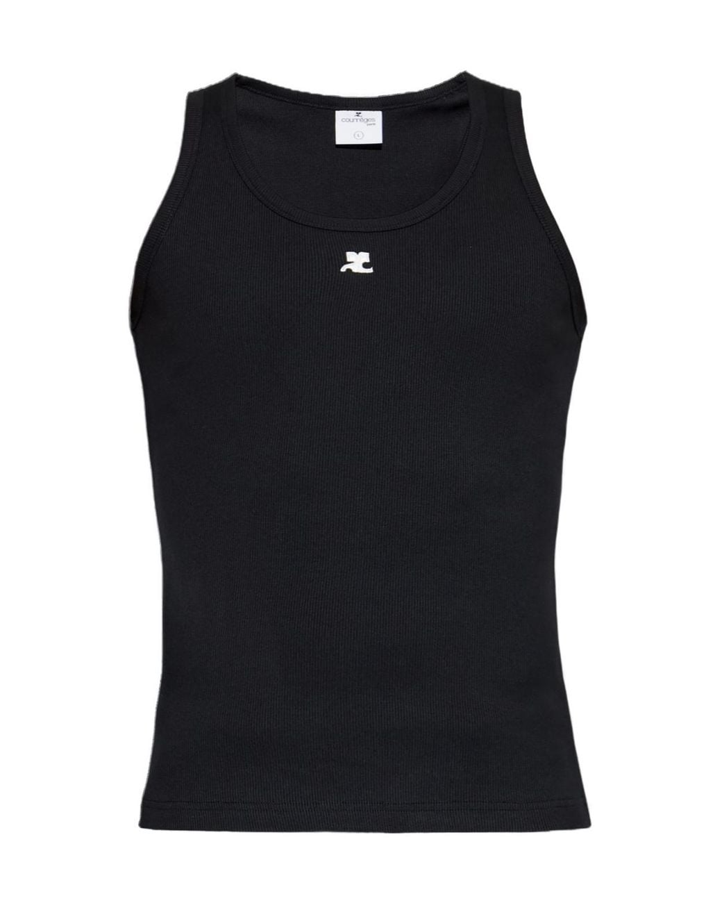 Courreges Black Crew Neck Vest for men