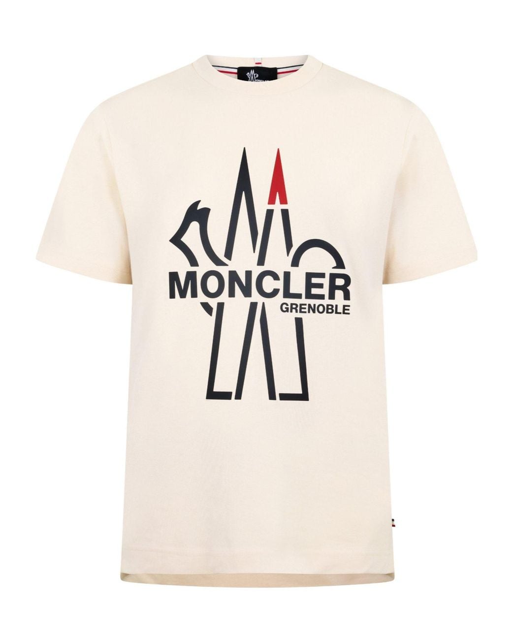 Moncler Natural Round-Neck Short-Sleeved T-Shirt for men