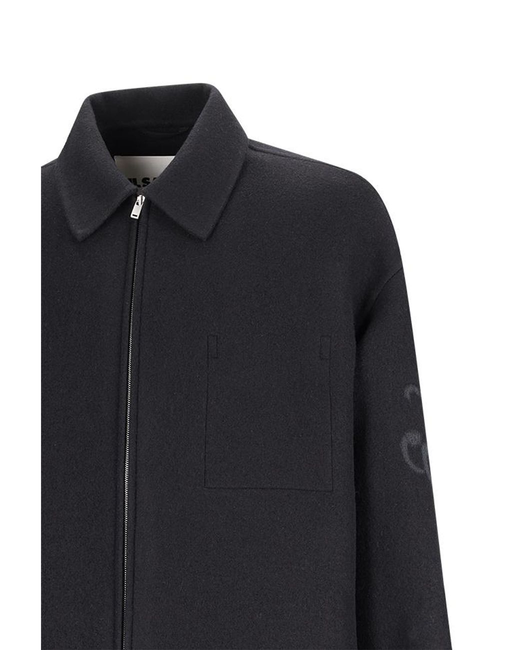 Jil Sander Black Relaxed Fit Zip-Up Jacket for men