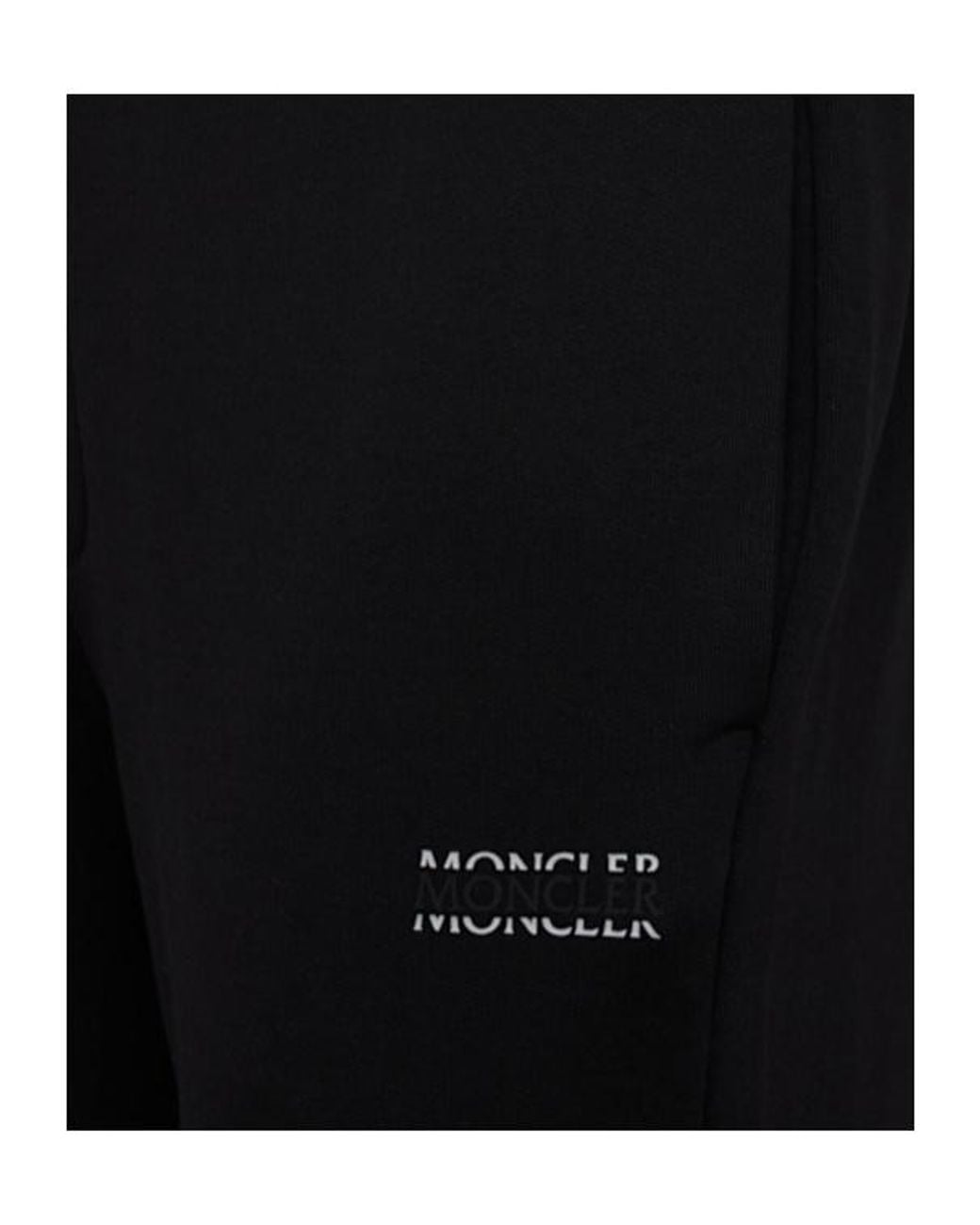 Moncler Black Logo Cotton Fleece Track Pants for men
