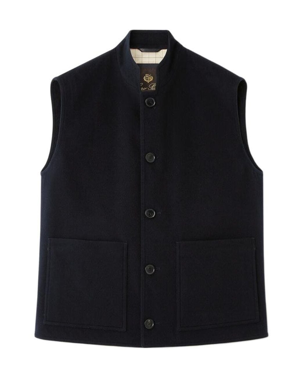 Loro Piana Black Henley Vest for men