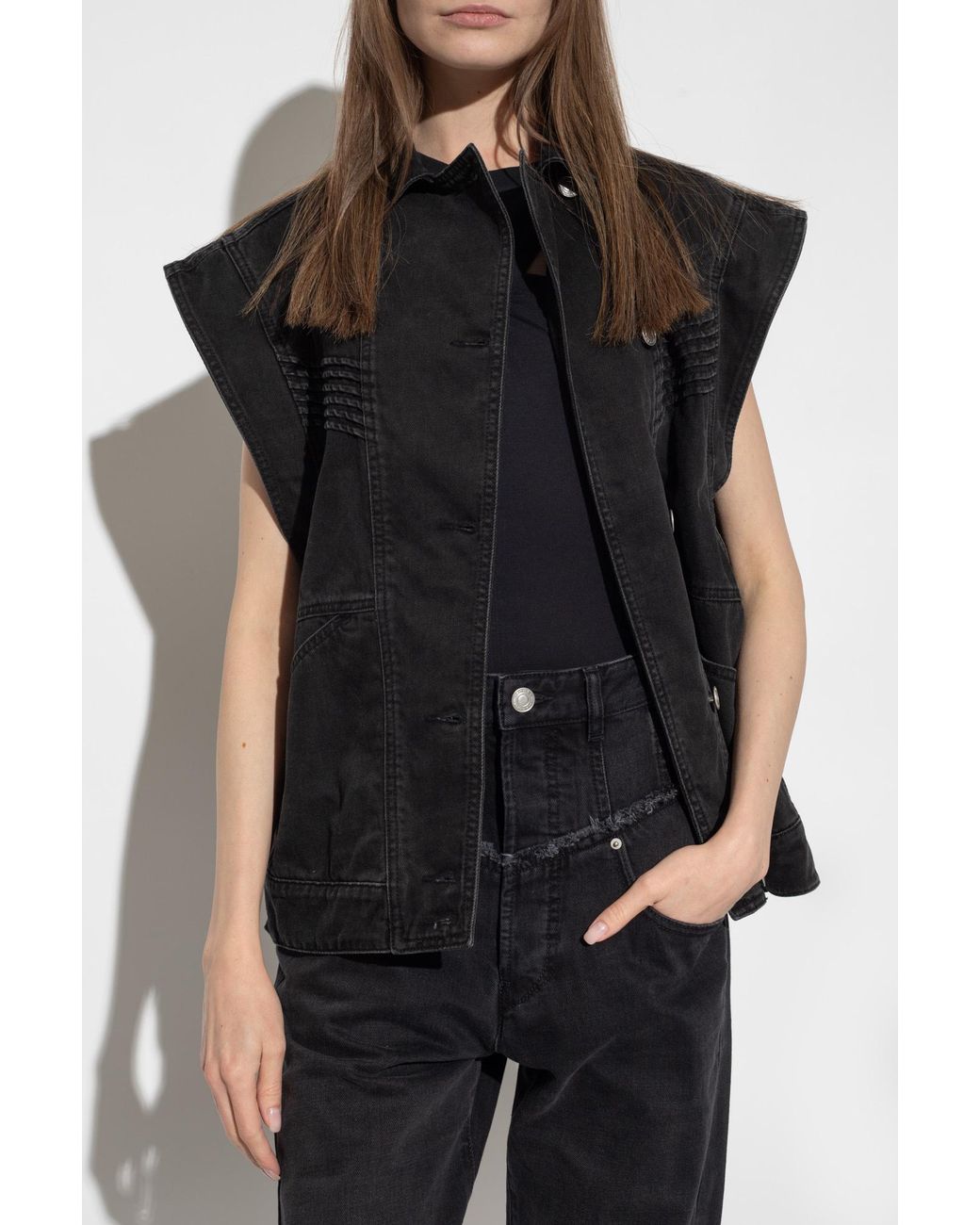 Isabel Marant Blue Harmon Button-Up Jacket