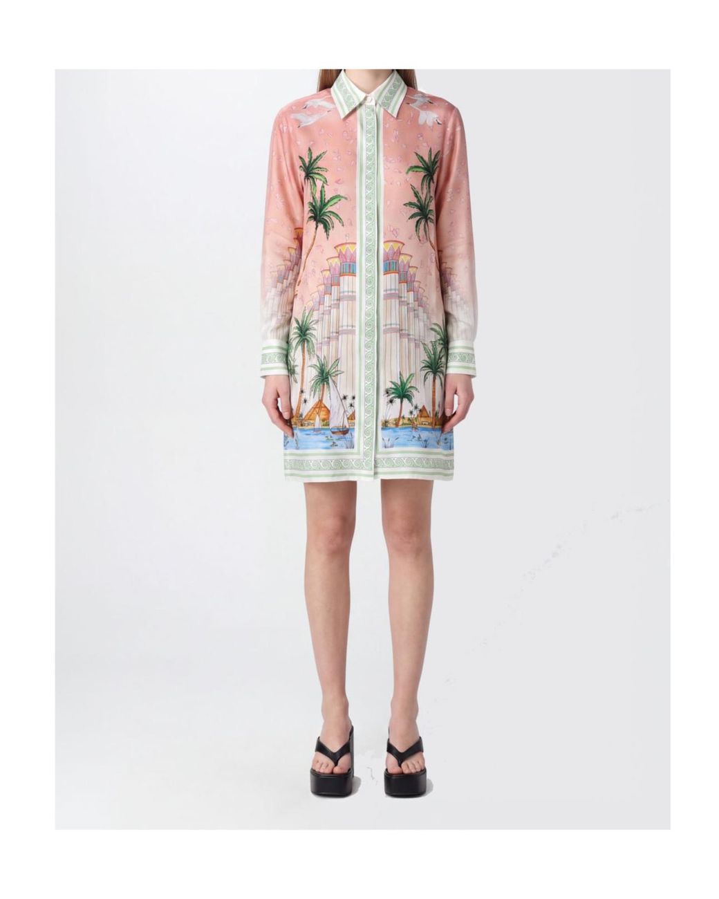 Casablanca Multicolor Printed Twill Shirt Dress