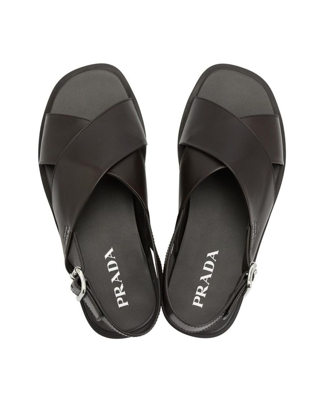 Prada Brown Open-Toe Sandals for men