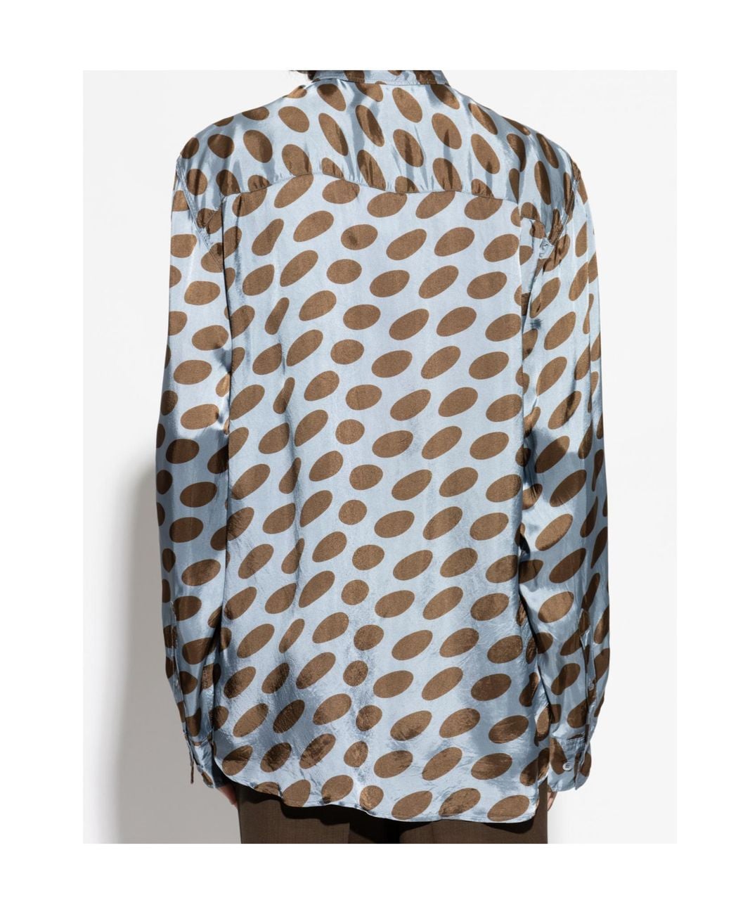 Dries Van Noten Gray Caper Oval-Print Shirt for men