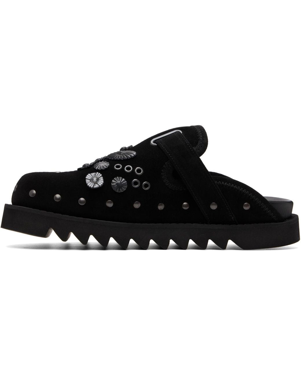 Toga Virilis Black Eyelet Metal Sabot Muller Shoes for men