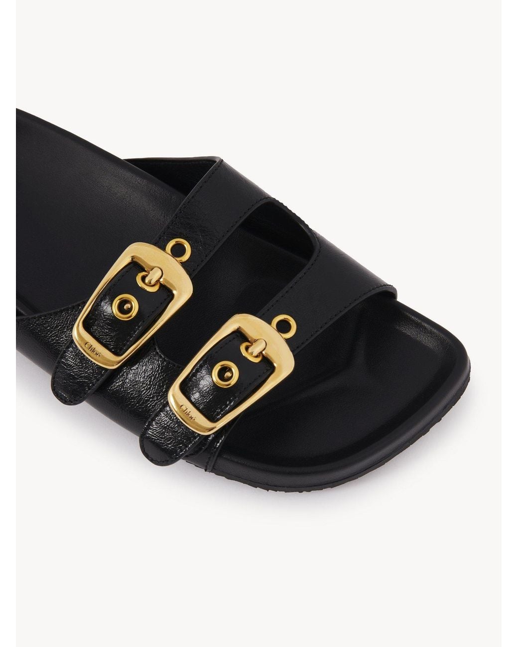 Chloé Black Chloé Polly Slip-On Sandals