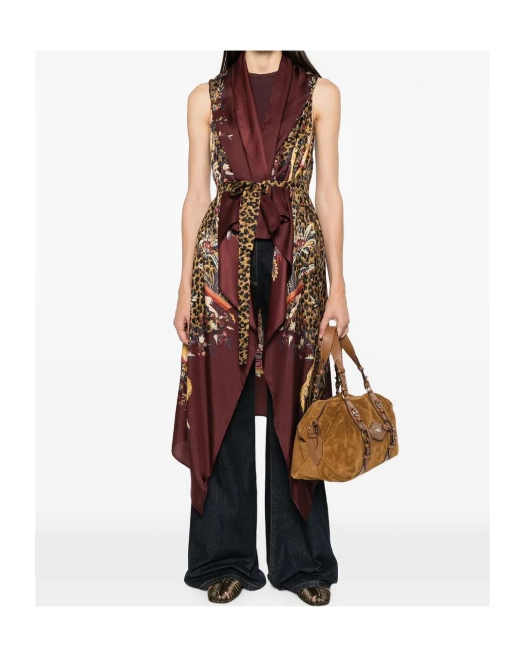 Etro Brown Printed Scarf