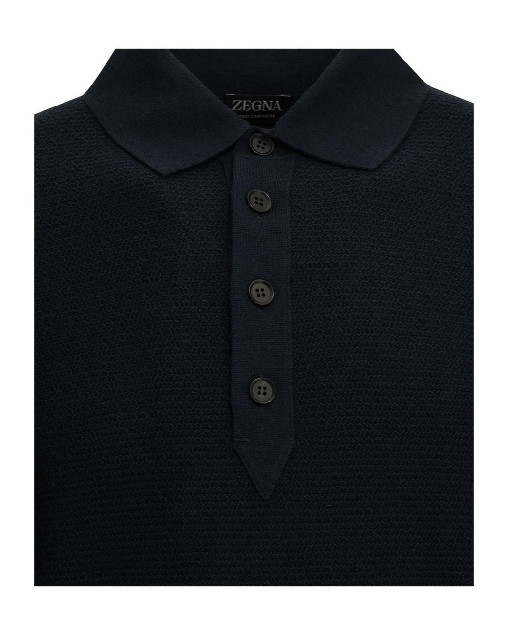 Zegna Blue Long-Sleeve Polo Shirt for men